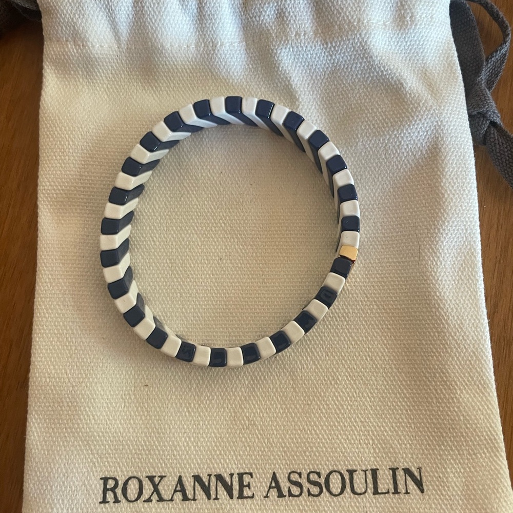 Roxanne Assoulin Blue and White Striped Bracelet